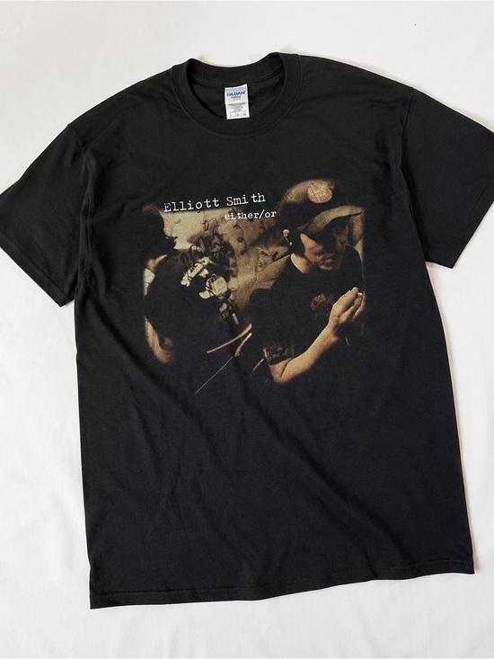 Gildan Other - Gildan Black Elliott Smith Either/Or Photo Graphic Tee UNISEX SIZE L